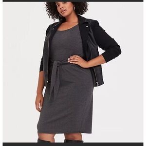 (Must bundle!) Derek Heart Gray Tie Front Pencil Dress (front slit) Medium